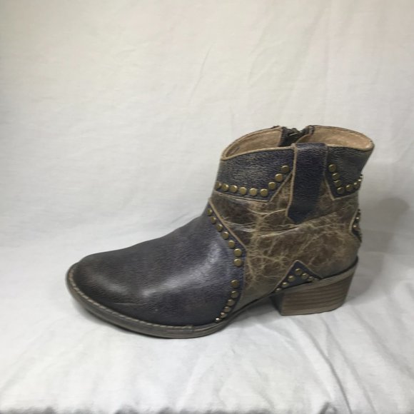 Circle G By Corral Ladies Ankle Boots Navy Star Inlay Studs Ankle Size 7 - Picture 2 of 8